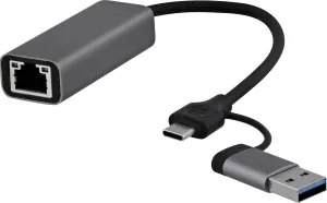 Photo de Carte Réseau USB 3.0 Type A/C T'nB vers RJ45 Gigabit (Gris)