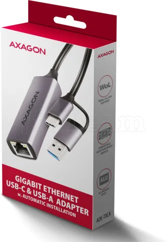 Photo de Carte réseau USB-A/C 3.0 Axagon ADE-TXCA Gigabit