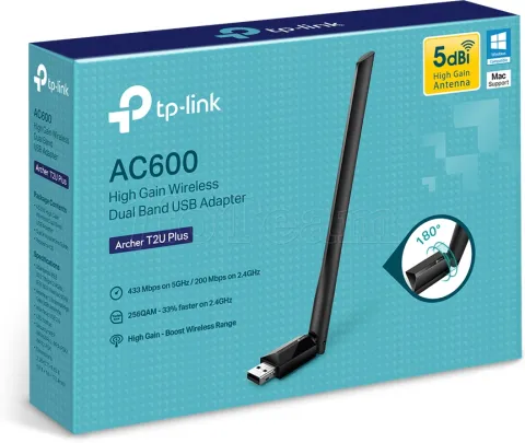 Photo de Carte Réseau USB WiFi TP-Link Archer T2U Plus (AC600)