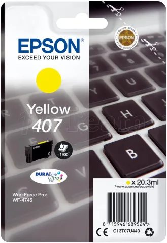 Photo de Cartouche d'encre Epson Clavier 407 (Jaune)