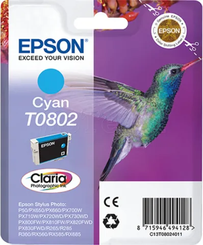 Photo de Cartouche d'encre Epson Colibri T0802 (Cyan)