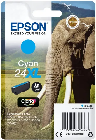 Photo de Cartouche d'encre Epson Elephant 24 XL (Cyan)