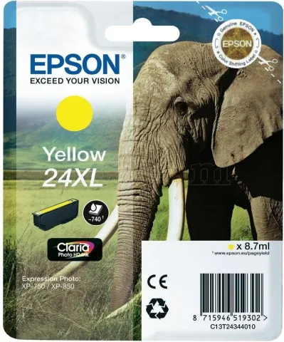 Photo de Cartouche d'encre Epson Elephant 24 XL (Jaune)