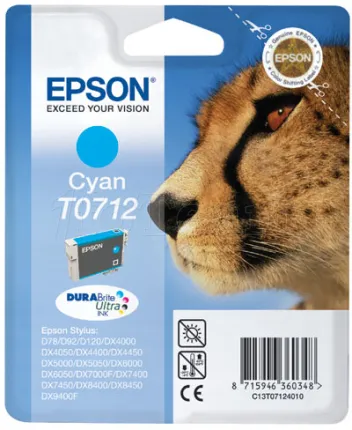 Photo de Cartouche d'encre Epson Guepard T0712 (Cyan)
