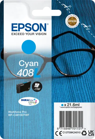 Photo de Cartouche d'encre Epson Lunettes 408 XL (Cyan)