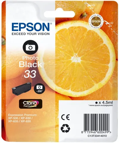 Photo de Cartouche d'encre Epson Orange T33 (Noir Photo)