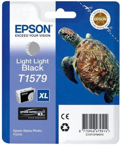 Photo de Cartouche d'encre Epson Tortue T1579 XL (Gris clair)