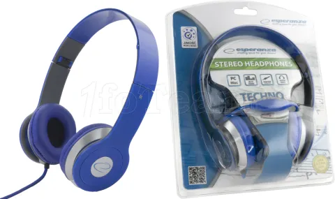 Photo de Casque Esperanza Techno EH145B avec Contrôle du Volume (Bleu)