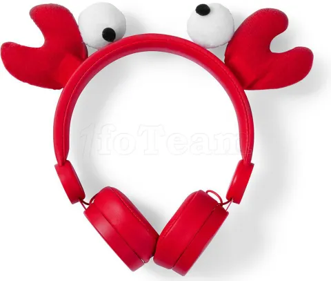 Photo de Casque filaire Animaticks - Chrissy Crab avec oreilles magnétiques amovibles (Rouge)