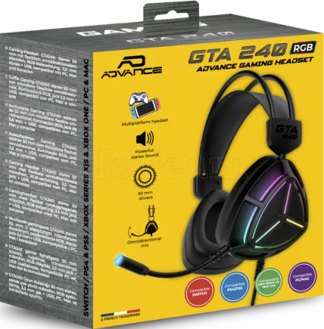 Photo de Casque Gamer filaire Advance GTA 240 RGB (Noir)