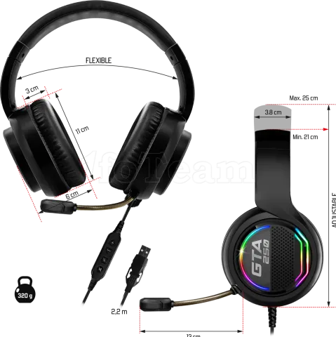 Photo de Casque Gamer filaire Advance GTA 250 RGB (Noir)