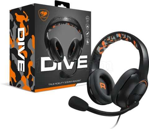 Photo de Casque Gamer filaire Cougar Dive (Noir/Orange)