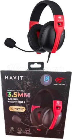 Photo de Casque Gamer filaire Havit Fuxi H5d (Noir/Rouge)