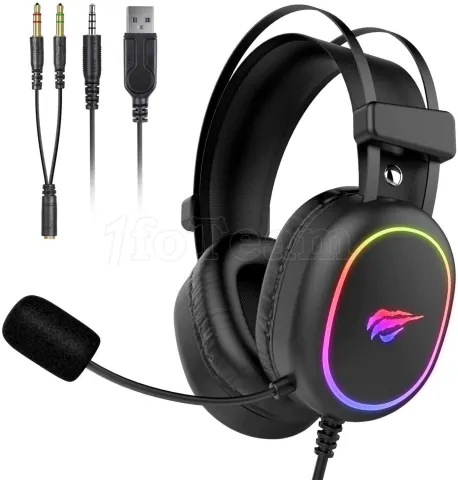 Photo de Casque Gamer filaire Havit H2016D RGB (Noir)