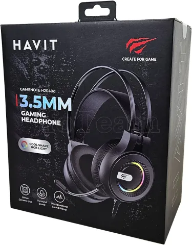 Photo de Casque Gamer filaire Havit H2040d RGB (Noir)