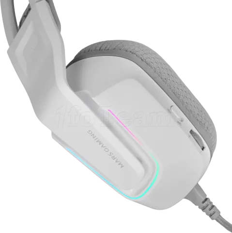 Photo de Casque Gamer filaire Mars Gaming MH-Strike RGB (Blanc)