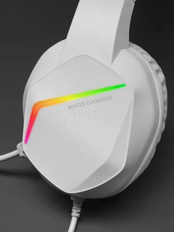 Photo de Casque Gamer filaire Mars Gaming MH122 RGB (Blanc)