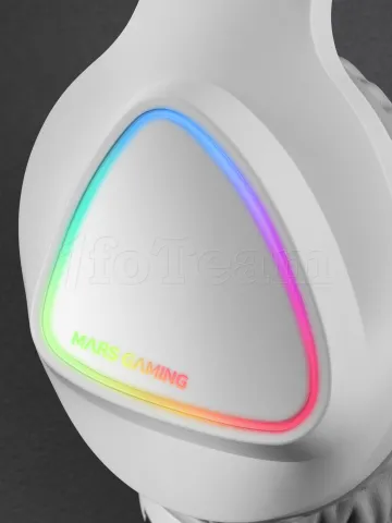 Photo de Casque Gamer filaire Mars Gaming MH222 RGB (Blanc)