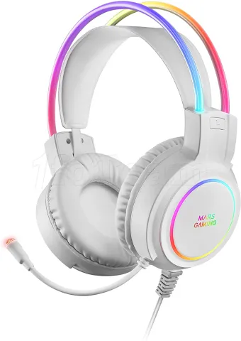 Photo de Casque Gamer filaire Mars Gaming MHRGB RGB (Blanc)