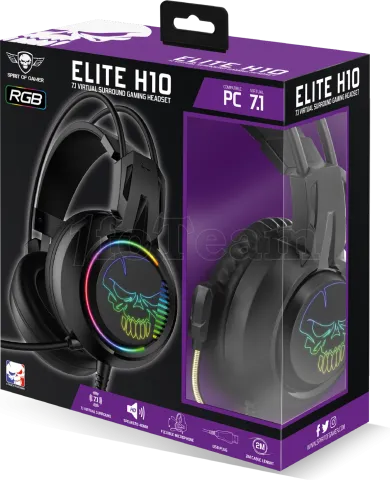 Photo de Casque Gamer filaire Spirit of Gamer Elite-H10 RGB (Noir)