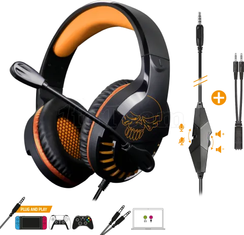 Photo de Casque Gamer filaire Spirit of Gamer Pro H3 (Noir/Orange)