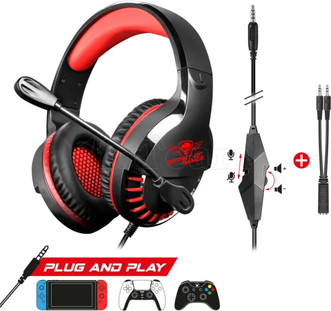 Photo de Casque Gamer filaire Spirit of Gamer Pro-H3 (Noir/Rouge)