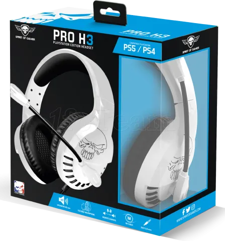 Photo de Casque Gamer filaire Spirit of Gamer Pro H3 PlayStation Edition (Noir/Blanc)