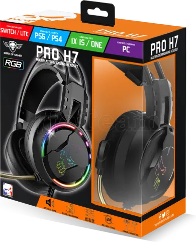 Photo de Casque Gamer filaire Spirit of Gamer Pro H7 RGB (Noir)