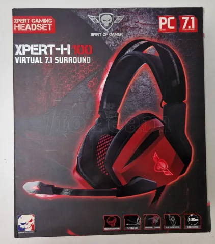 Photo de Casque Gamer filaire Spirit of Gamer Xpert-H100 7.1 (Noir/Rouge) - ID 203789