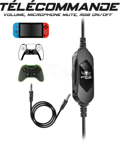 Photo de Casque Gamer filaire Spirit Of Gamer Xpert H700 RGB (Noir/Blanc)