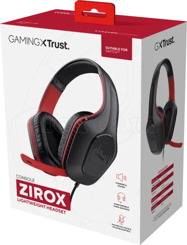 Photo de Casque Gamer filaire Trust GXT 415S Zirox (Noir/Rouge)