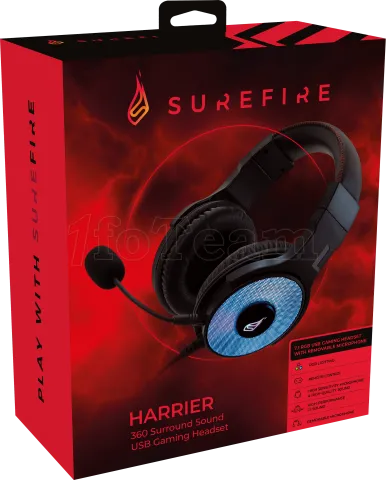 Photo de Casque Gamer filaire Verbatim SureFire Harrier 360 RGB (Noir)