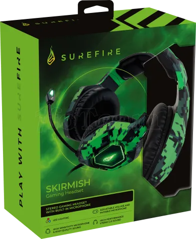 Photo de Casque Gamer filaire Verbatim SureFire Skirmish RGB (Vert)