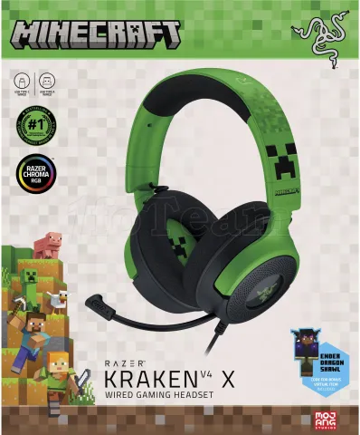 Photo de Casque Gamer Razer Kraken V4 X Minecraft (Vert)