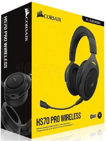 Photo de Casque Gamer sans fil Corsair HS70 Pro (Noir)