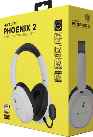 Photo de Casque Gamer sans fil Hator Phoenix 2 (Blanc)