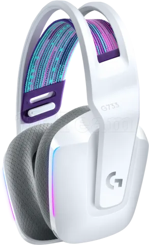 Photo de Casque Gamer sans fil Logitech G733 Lightspeed RGB (Blanc)