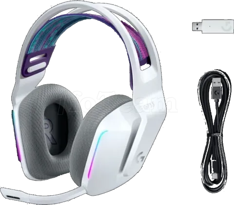 Photo de Casque Gamer sans fil Logitech G733 Lightspeed RGB (Blanc)