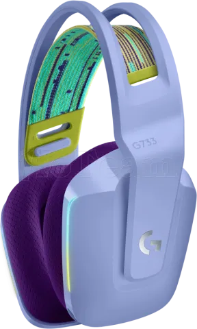 Photo de Casque Gamer sans fil Logitech G733 Lightspeed RGB (Violet)