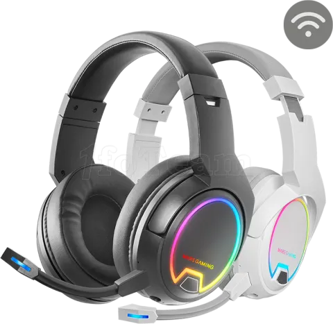 Photo de Casque Gamer sans fil Mars Gaming MHW-100 RGB (Blanc)