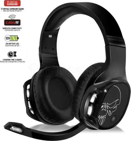 Photo de Casque Gamer sans fil/filaire Spirit of Gamer Xpert-H1100 7.1 (Noir)