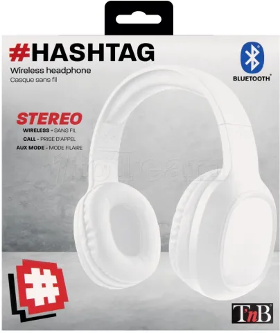 Photo de Casque Micro Bluetooth T'nB Hashtag (Blanc)