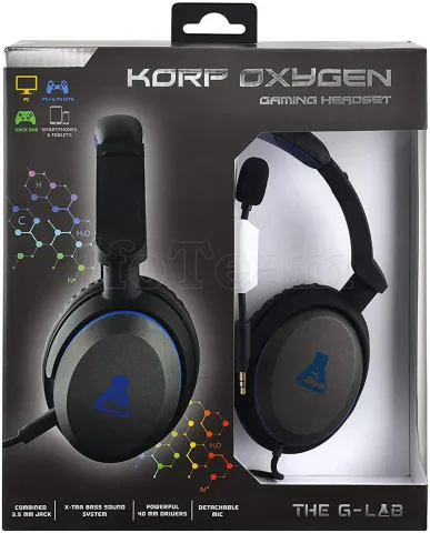 Photo de Casque Micro Gamer The G-Lab Korp Oxygen (Noir/Bleu)