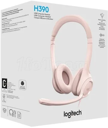 Photo de Casque Micro Logitech H390 (Rose)