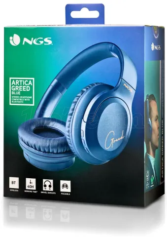 Photo de Casque Micro sans fil Bluetooth NGS Artica Greed (Bleu)