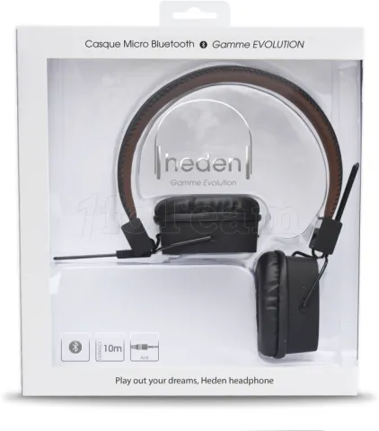 Photo de Casque Micro Sans Fil Heden Evolution  Bluetooth rechargeable (Noir)