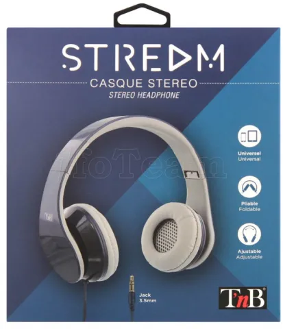 Photo de Casque Micro T'nB Stream (Noir/Bleu)