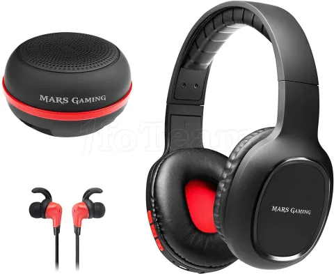 Photo de Casque/Ecouteurs Micro 3en1 Bluetooth Mars Gaming (Noir/Rouge)