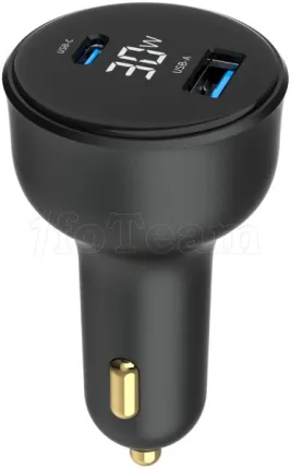 Photo de Chargeur Allume Cigare Gembird 1x USB-C + 1x USB-A 30W (Noir)