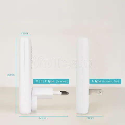 Photo de Chargeur de voyage Tooq GaN 1x USB-C + 1x USB-A 65W ( blanc)